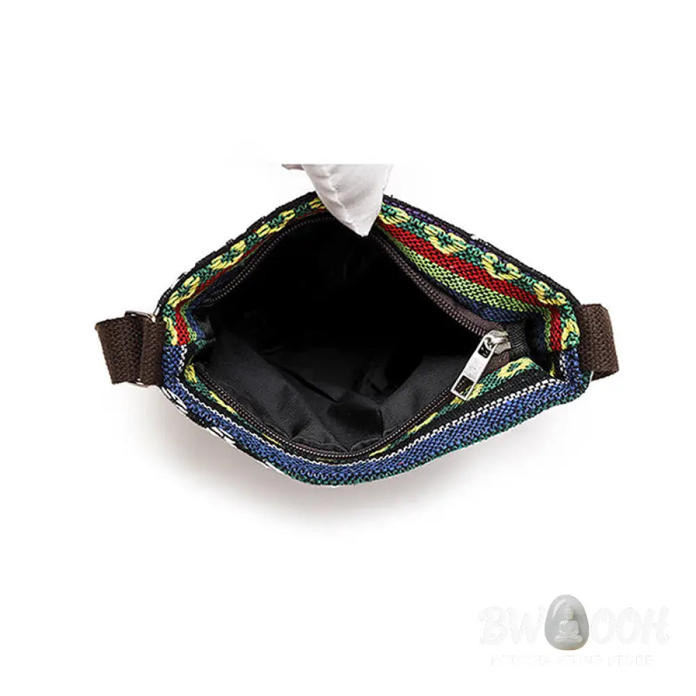 Buddha Stones Elephant Butterfly Embroidered Canvas Tote Bag Shoulder Bag Crossbody Bag - Bag