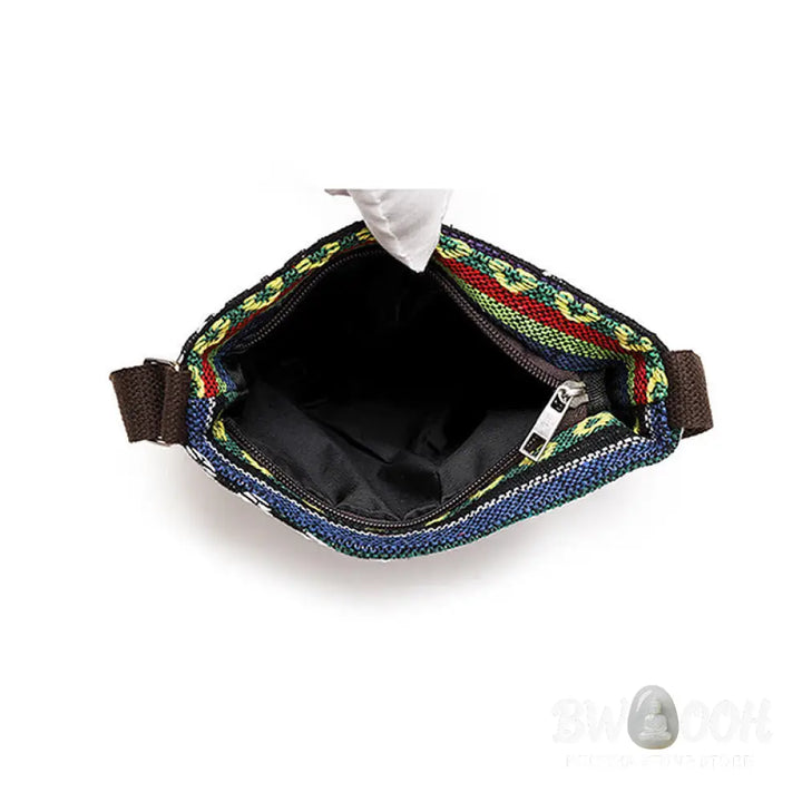 Buddha Stones Elephant Butterfly Embroidered Canvas Tote Bag Shoulder Bag Crossbody Bag - Bag