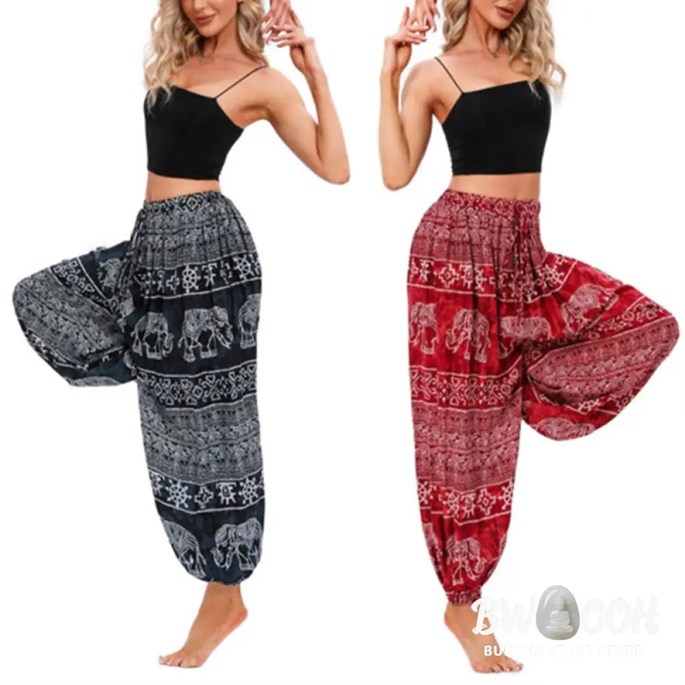 BWOOOH printed harem pants - Elephant Geometry Pattern Casual Loose H