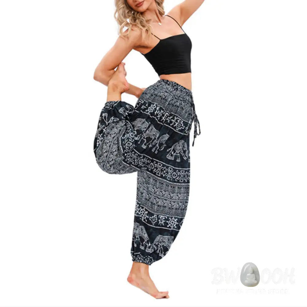 BWOOOH printed harem pants - Elephant Geometry Pattern Casual Loose H