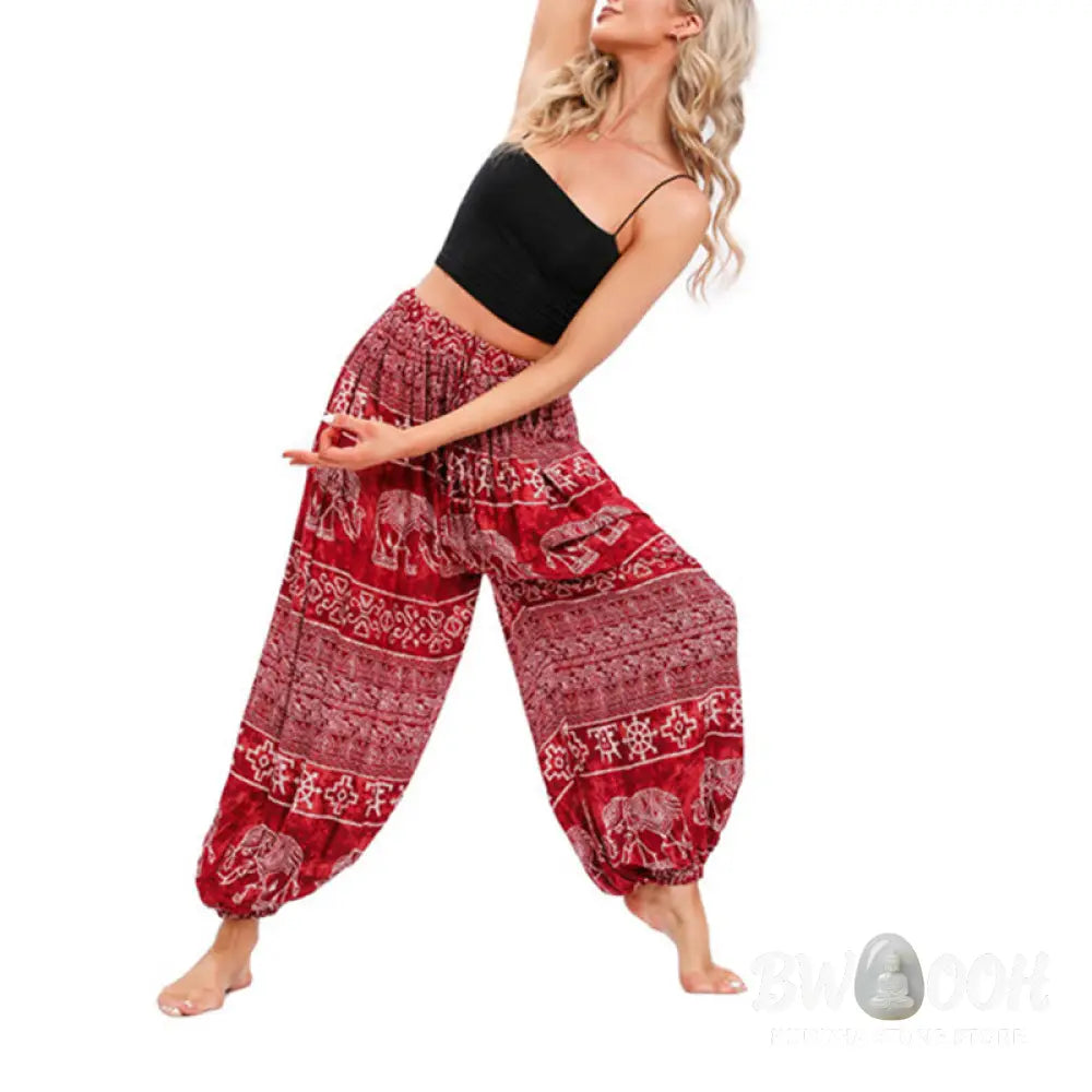 BWOOOH printed harem pants - Elephant Geometry Pattern Casual Loose H