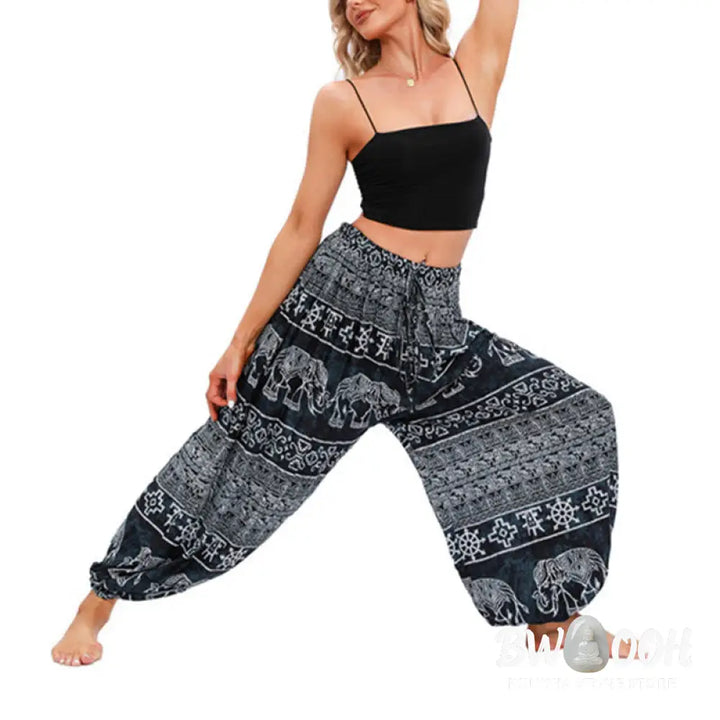 BWOOOH printed harem pants - Elephant Geometry Pattern Casual Loose H