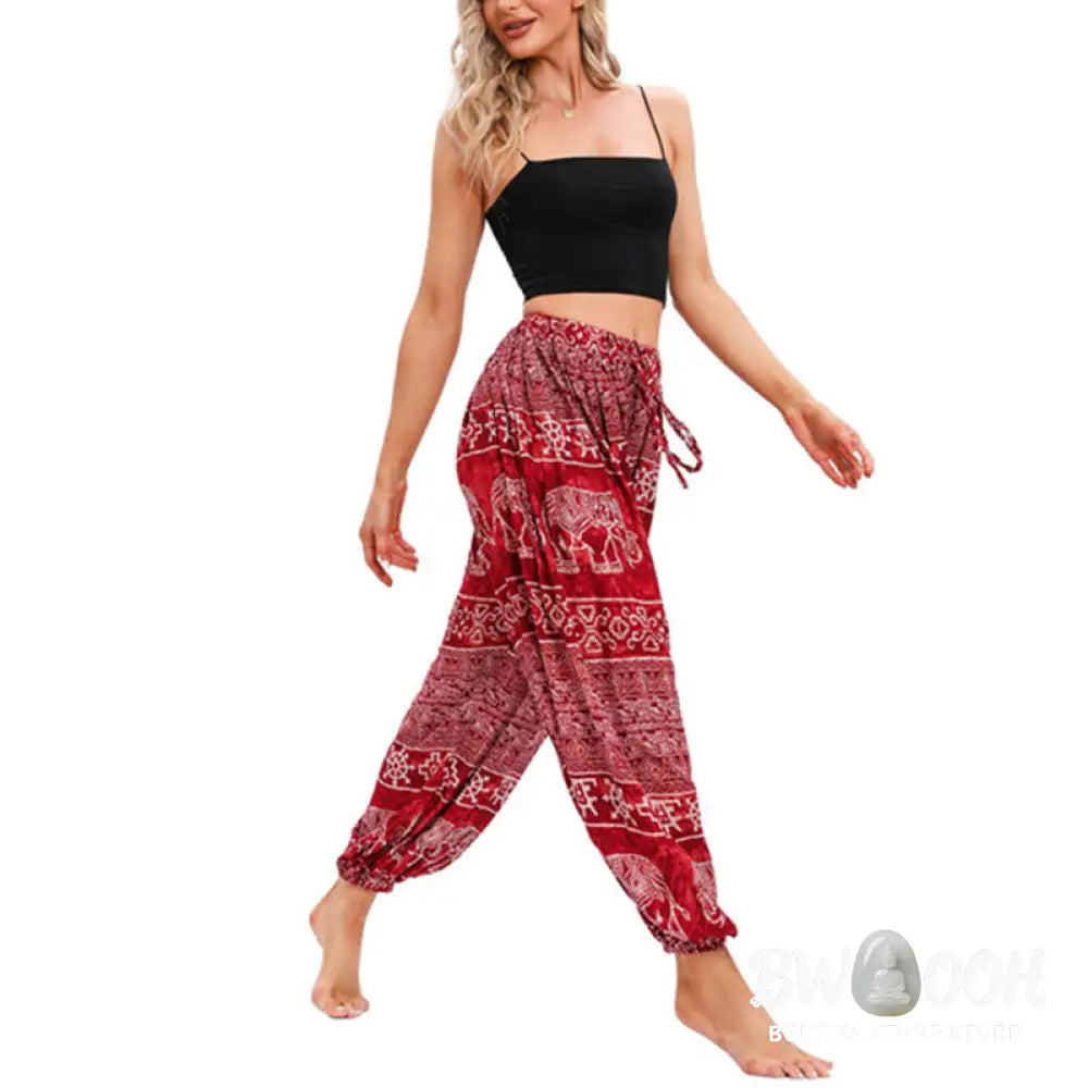 BWOOOH printed harem pants - Elephant Geometry Pattern Casual Loose H