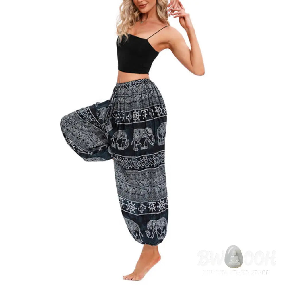BWOOOH printed harem pants - Elephant Geometry Pattern Casual Loose H