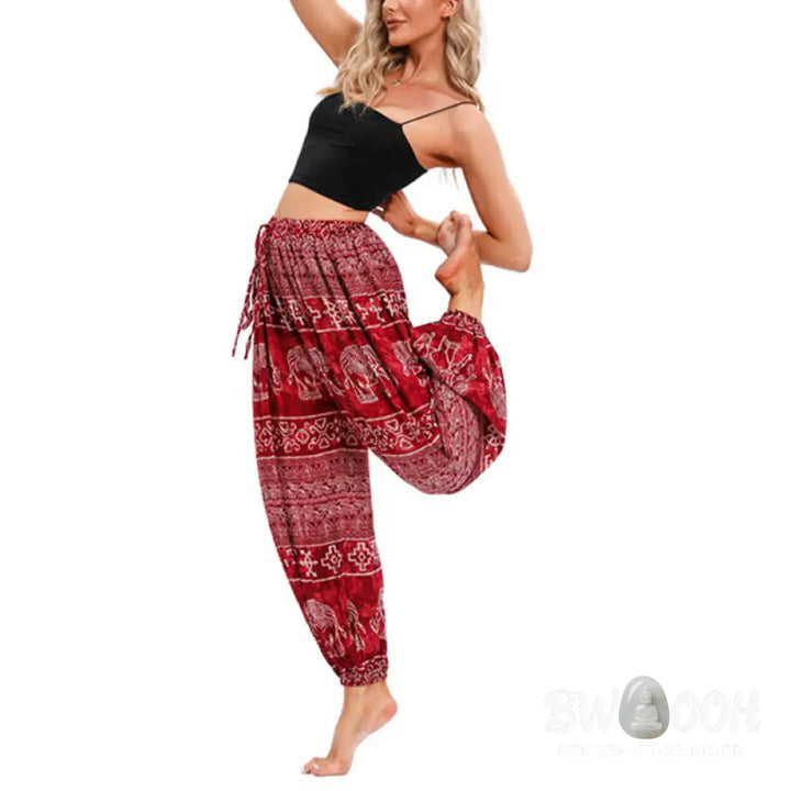 BWOOOH printed harem pants - Elephant Geometry Pattern Casual Loose H