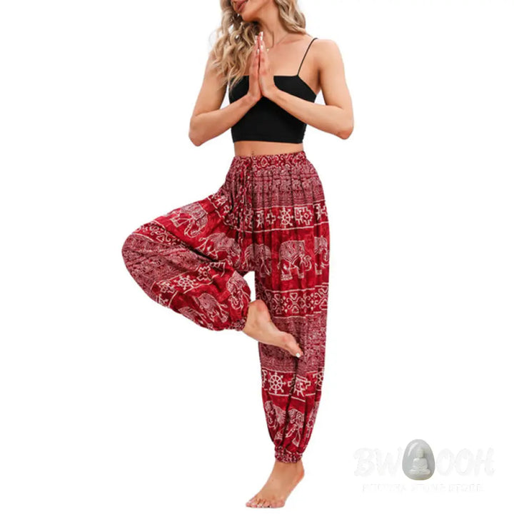 BWOOOH printed harem pants - Elephant Geometry Pattern Casual Loose H