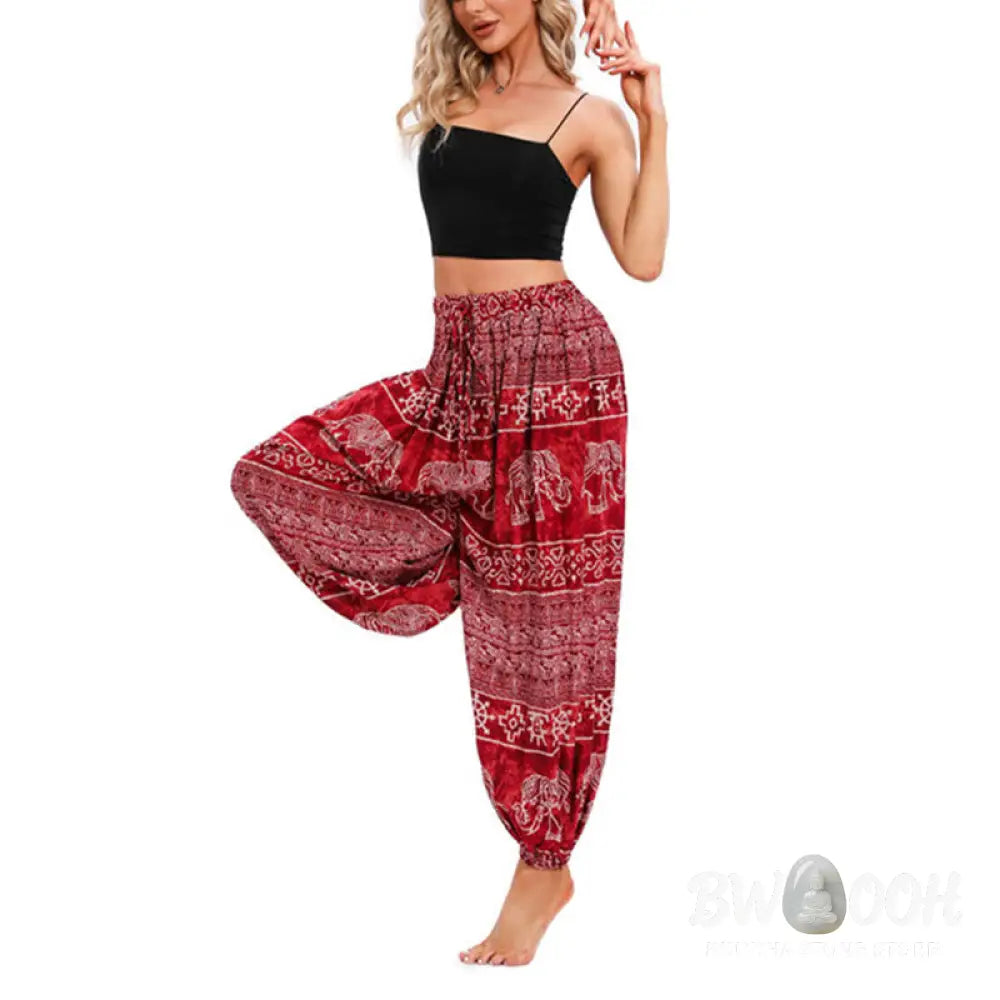 BWOOOH printed harem pants - Elephant Geometry Pattern Casual Loose H