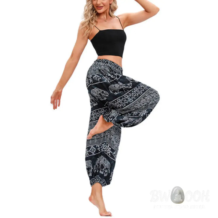 BWOOOH printed harem pants - Elephant Geometry Pattern Casual Loose H