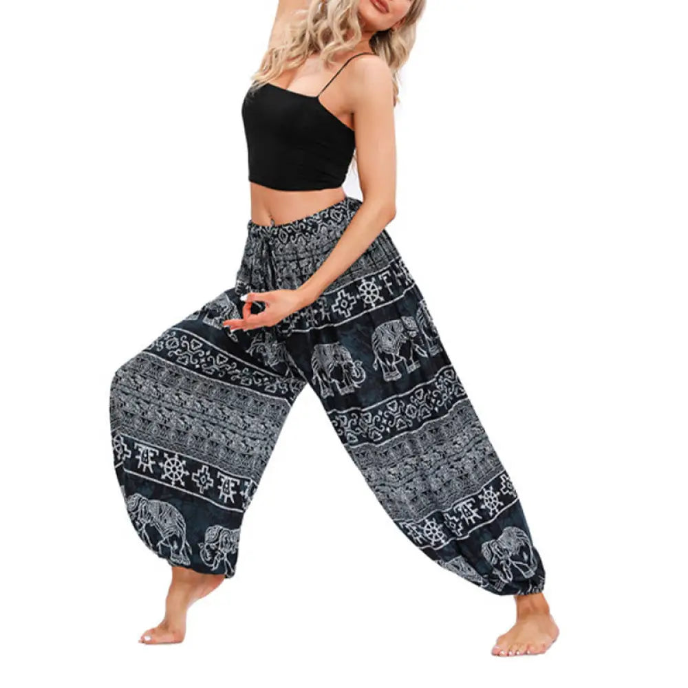 BWOOOH printed harem pants - Elephant Geometry Pattern Casual Loose H