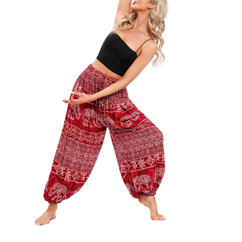 BWOOOH printed harem pants - Elephant Geometry Pattern Casual Loose H
