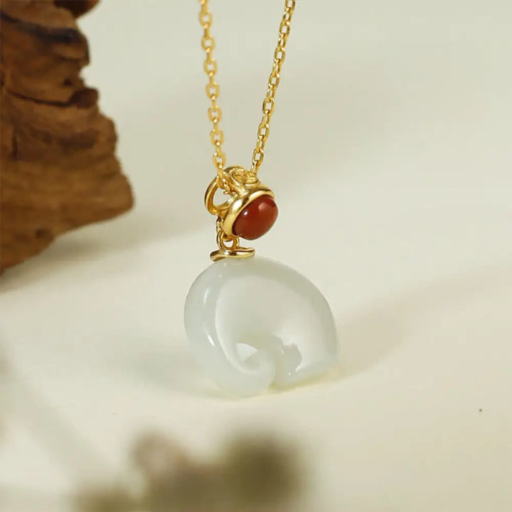 Buddha Stones Elephant Hetian Jade 925 Sterling Silver Luck Necklace Pendant - BWOOOH - Hetian Jade 925 Sterling
