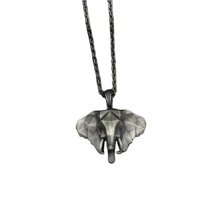 BWOOOH Elephant Pewter Titanium Steel Strength Necklace Pendant &amp;