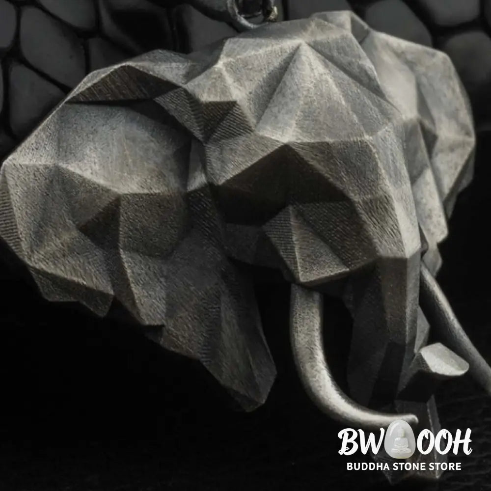 Buddha Stones Elephant Pewter Titanium Steel Strength Necklace Pendant - BWOOOH - Necklaces &amp; Pendants