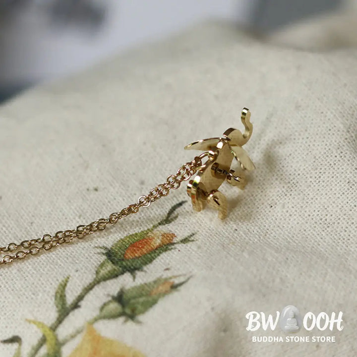 Buddha Stones Elephant Titanium Steel Luck Necklace Chain Pendant - BWOOOH - Elephant - Necklaces &amp; Pendants