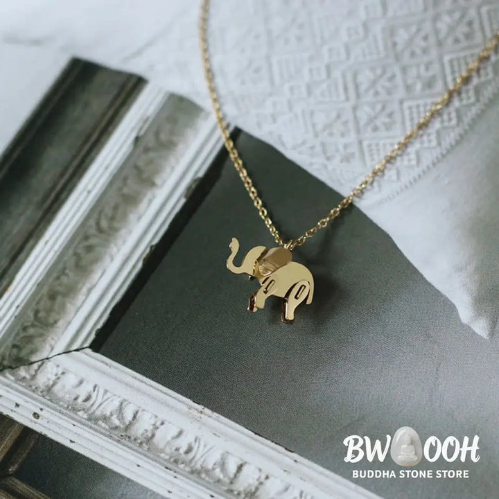 Buddha Stones Elephant Titanium Steel Luck Necklace Chain Pendant - BWOOOH - Elephant - Necklaces &amp; Pendants