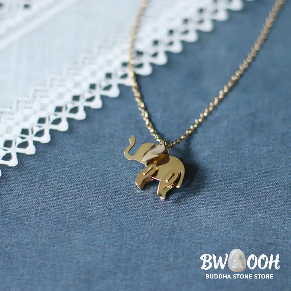 Buddha Stones Elephant Titanium Steel Luck Necklace Chain Pendant - BWOOOH - Elephant - Necklaces &amp; Pendants