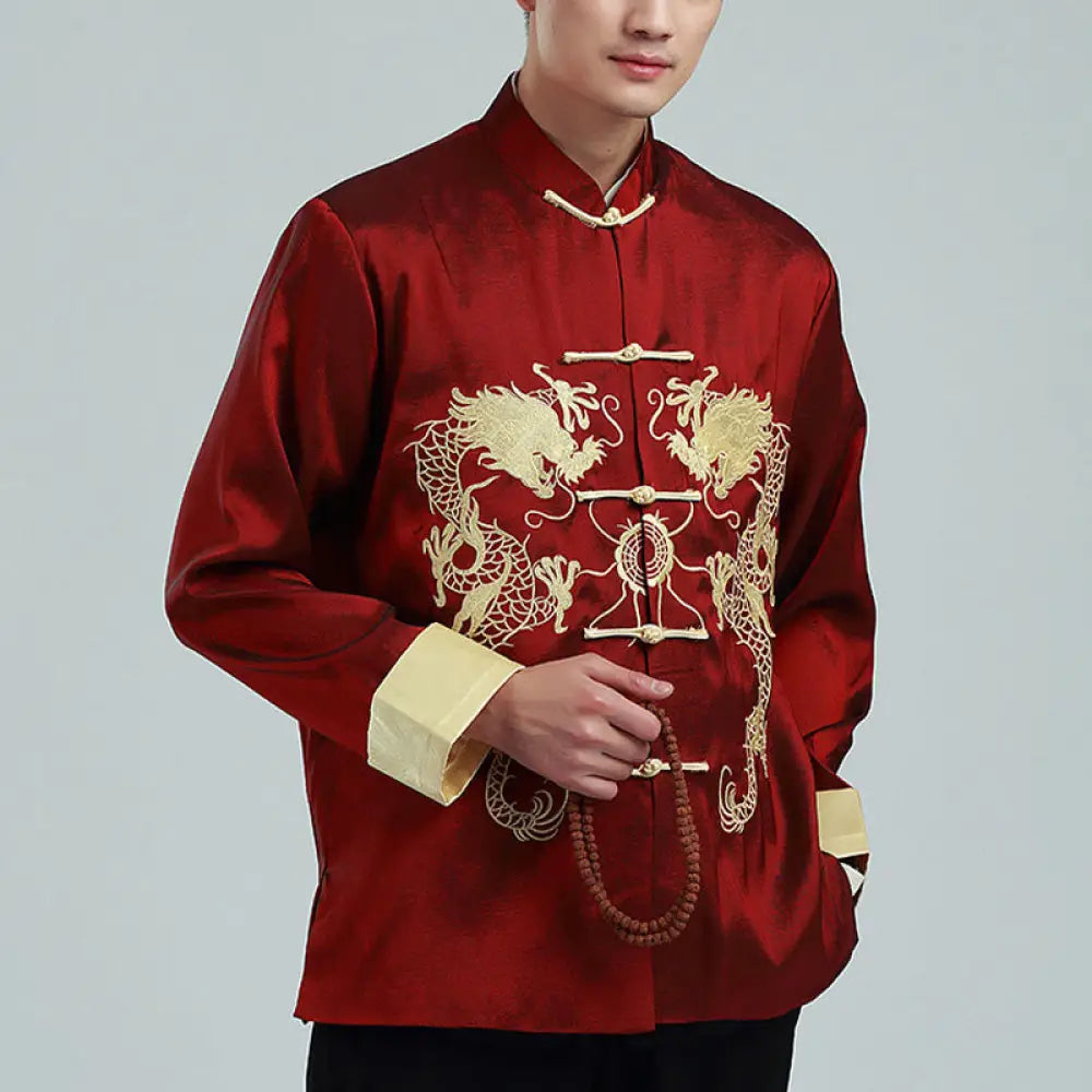 BWOOOH printed yoga pants - Embroider Dragon Turned Sleeves Casual F