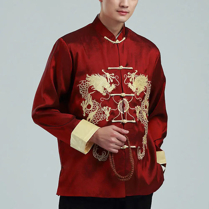 BWOOOH printed yoga pants - Embroider Dragon Turned Sleeves Casual F