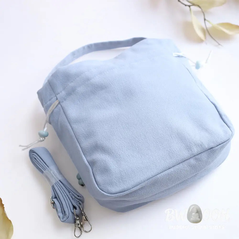 Buddha Stones Embroidered Butterfly Lotus Magnolia Cotton Linen Tote Crossbody Bag Shoulder Bag Handbag - Crossbody Bag
