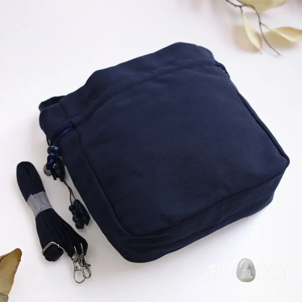 Buddha Stones Embroidered Butterfly Lotus Magnolia Cotton Linen Tote Crossbody Bag Shoulder Bag Handbag - Crossbody Bag