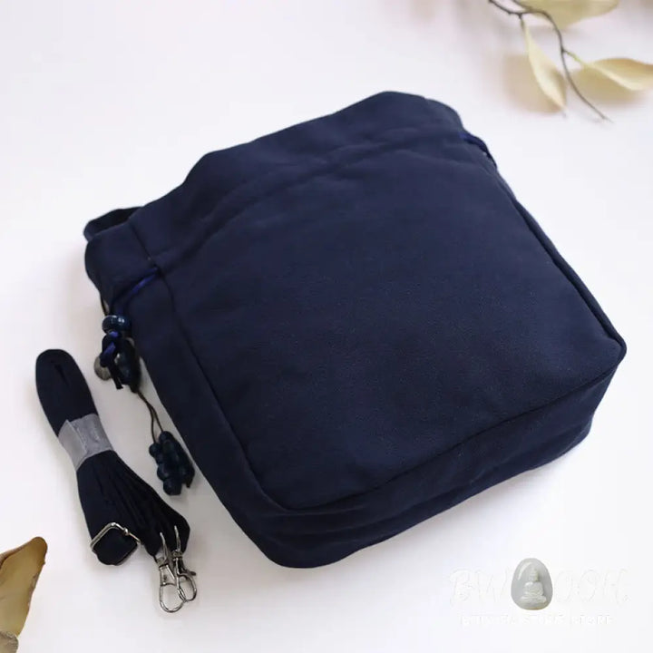 Buddha Stones Embroidered Butterfly Lotus Magnolia Cotton Linen Tote Crossbody Bag Shoulder Bag Handbag - Crossbody Bag