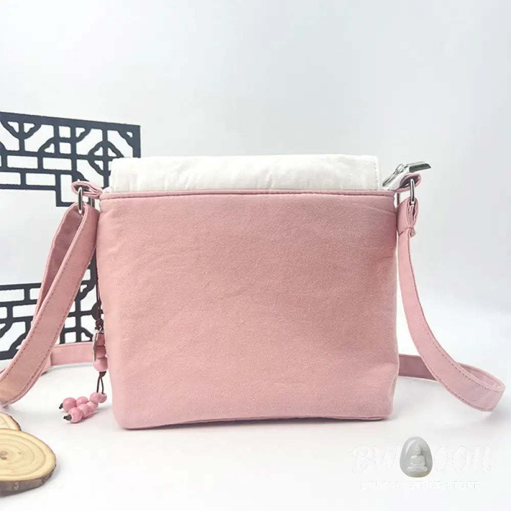 Buddha Stones Embroidered Camellia Epiphyllum Gardenia Sakura Flowers Crossbody Bag Shoulder Bag Cellphone Bag