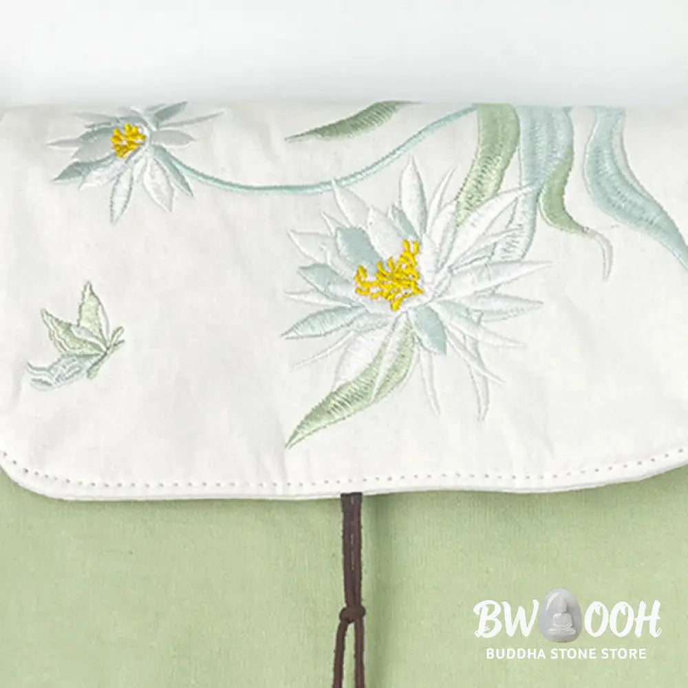 Buddha Stones Embroidered Camellia Epiphyllum Gardenia Sakura Flowers Crossbody Bag Shoulder Bag Cellphone Bag