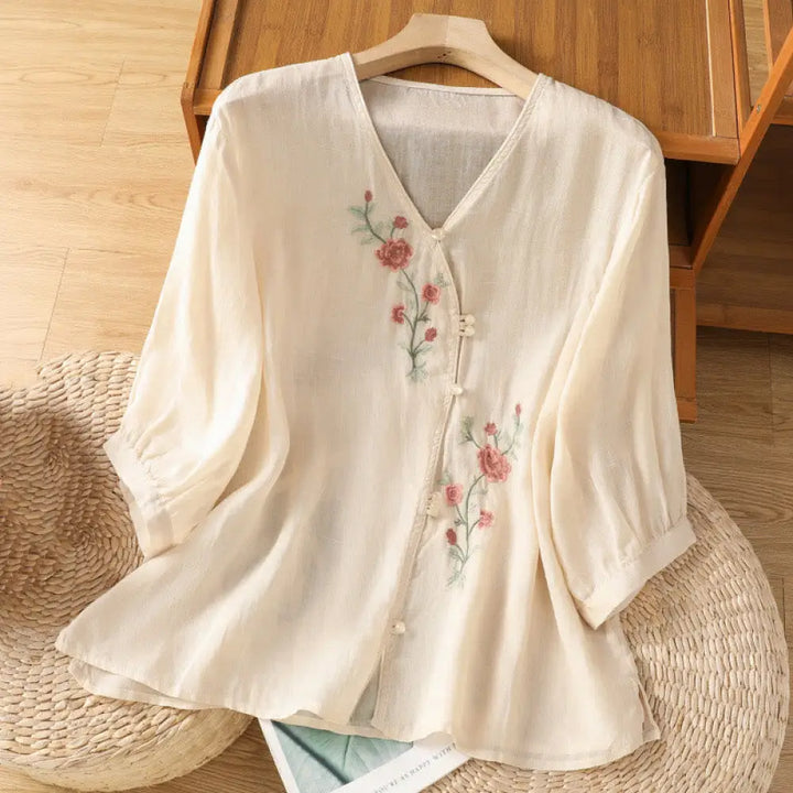 BWOOOH Embroidered Flowers Cotton Women&