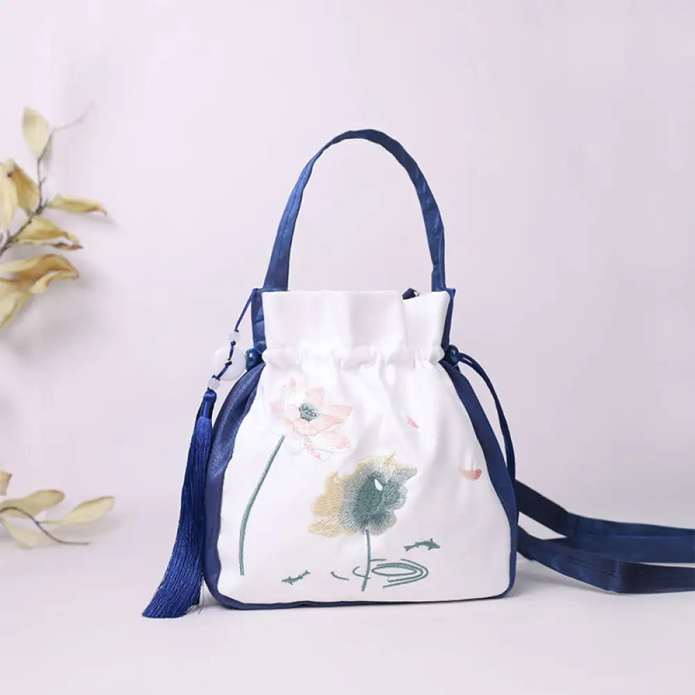 BWOOOH Embroidered Lotus Koi Fish Crane Camellia Cotton L