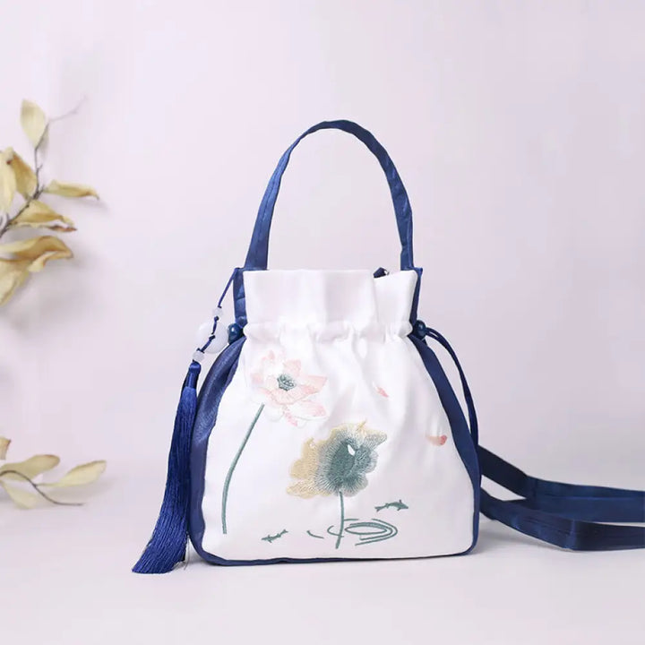 BWOOOH Embroidered Lotus Koi Fish Crane Camellia Cotton L
