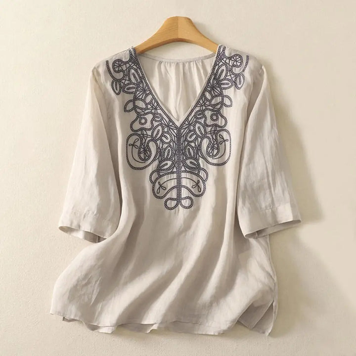 BWOOOH printed yoga pants - Embroidered V-neck Casual Women&