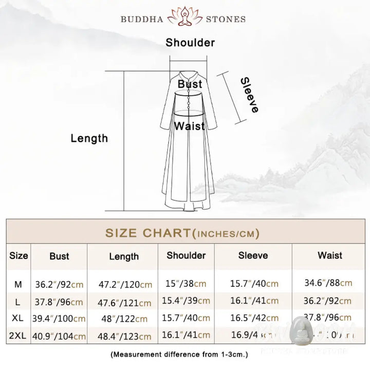 Buddha Stones Embroidery Chiffon Cheongsam Midi Dress Wide Leg Pants Meditation Zen Practice Clothing - Women’s