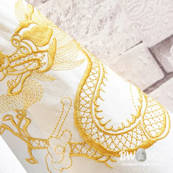 Buddha Stones Embroidery Dragon Phoenix Auspicious Cloud Waves Leaves Cranes Open Front Jacket Men’s Kimono - Men’s
