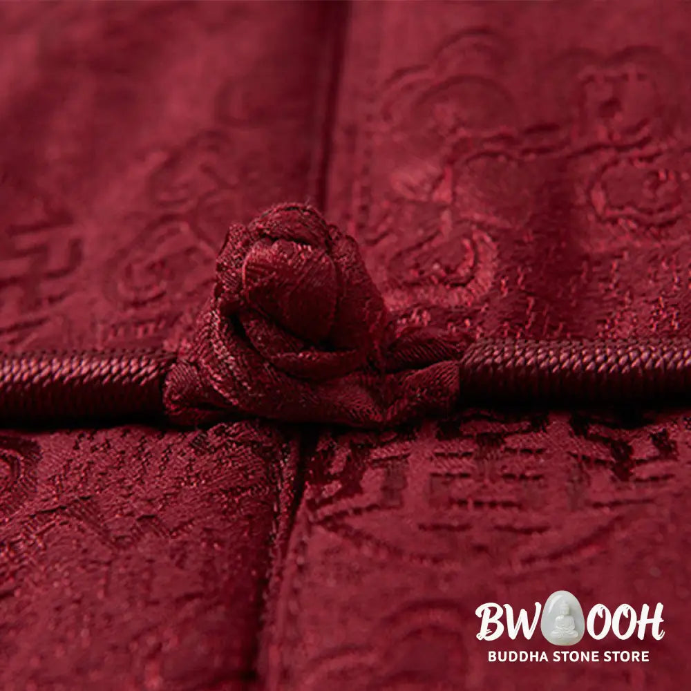 Buddha Stones Embroidery Pattern Stand Collar Long Sleeve Men’s Tang Suit Jacket With Pockets - Men’s Jacket