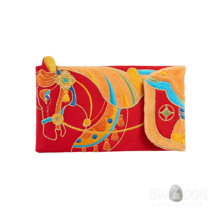 Buddha Stones Embroidery Year Of The Horse 2026 New Year Tassel Chinese Red Envelope - Red Envelope