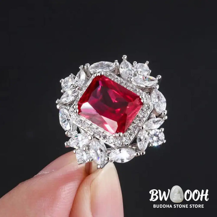 Buddha Stones Emerald Crystal Red Corundum Confidence Courage Ring Earrings Necklace Pendant - BWOOOH - Necklaces &amp;