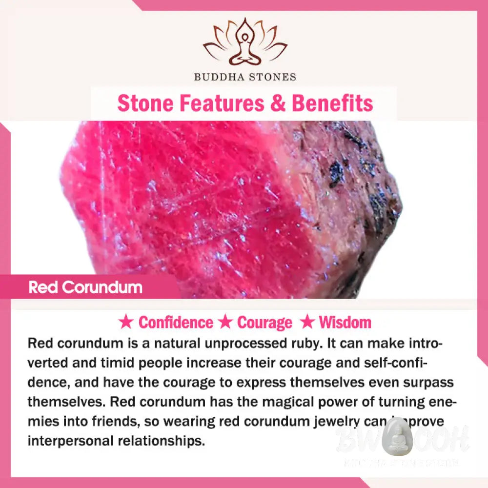 Buddha Stones Emerald Crystal Red Corundum Confidence Courage Ring Earrings Necklace Pendant - BWOOOH - Necklaces &amp;