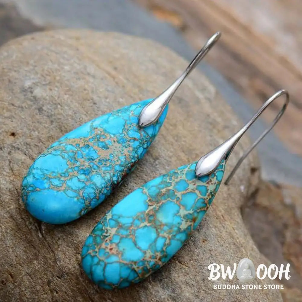Buddha Stones Emperor Stone Crystal Happiness Earrings - Earrings