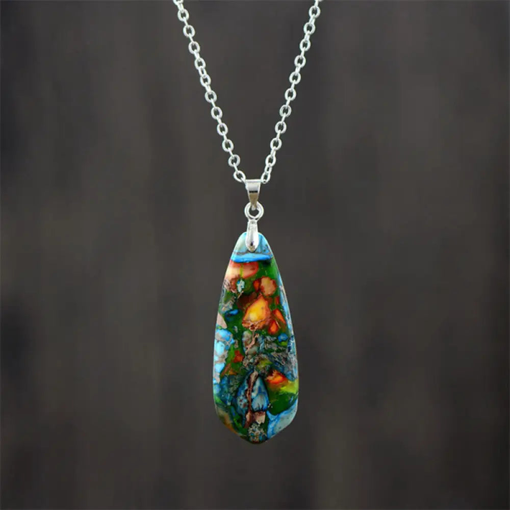 Buddha Stones Emperor Stone Happiness Necklaces Pendants - BWOOOH - Blue Emperor Stone White Chain - Necklaces &amp;