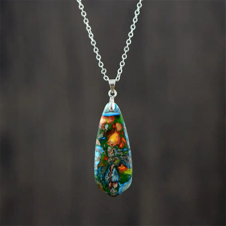 Buddha Stones Emperor Stone Happiness Necklaces Pendants - BWOOOH - Blue Emperor Stone White Chain - Necklaces &amp;