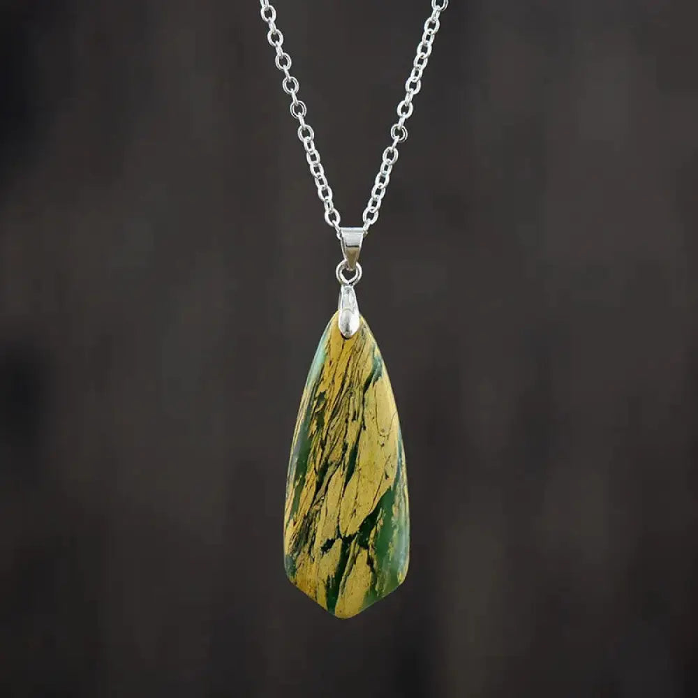 Buddha Stones Emperor Stone Happiness Necklaces Pendants - BWOOOH - Yellow Emperor Stone White Chain - Necklaces &