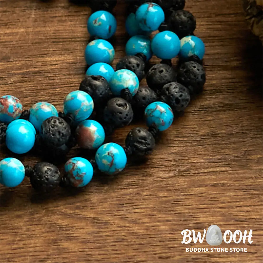 Buddha Stones Emperor Stone Lava Rock Beads Tassel Happiness Necklaces Pendants - BWOOOH - 6mm Emperor Stone Lava Rock