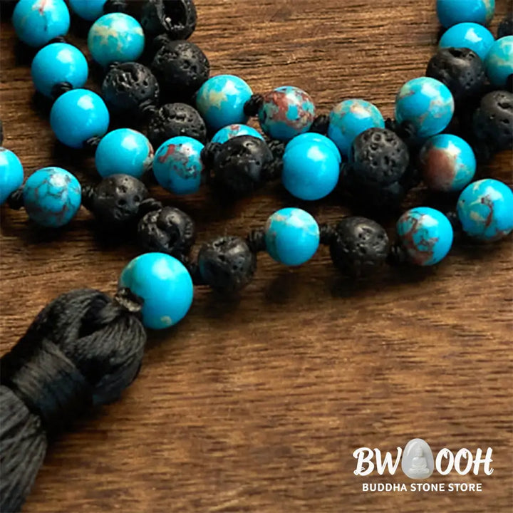 Buddha Stones Emperor Stone Lava Rock Beads Tassel Happiness Necklaces Pendants - BWOOOH - 6mm Emperor Stone Lava Rock