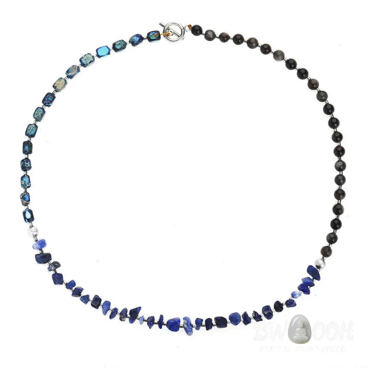 Buddha Stones Emperor Stone Sodalite Gold Sheen Obsidian Balance Triple Wrap Bracelet - BWOOOH - Emperor Stone Sodalite