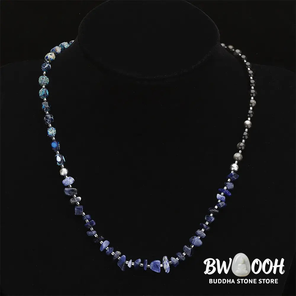 Buddha Stones Emperor Stone Sodalite Gold Sheen Obsidian Balance Triple Wrap Bracelet - BWOOOH - Emperor Stone Sodalite