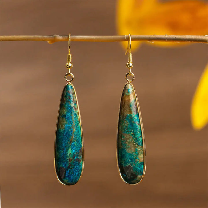 BWOOOH Emperor Stone Water Drop Happiness Dangle Earrings — natural stone crystal healing bracelet for spiritual healing a...