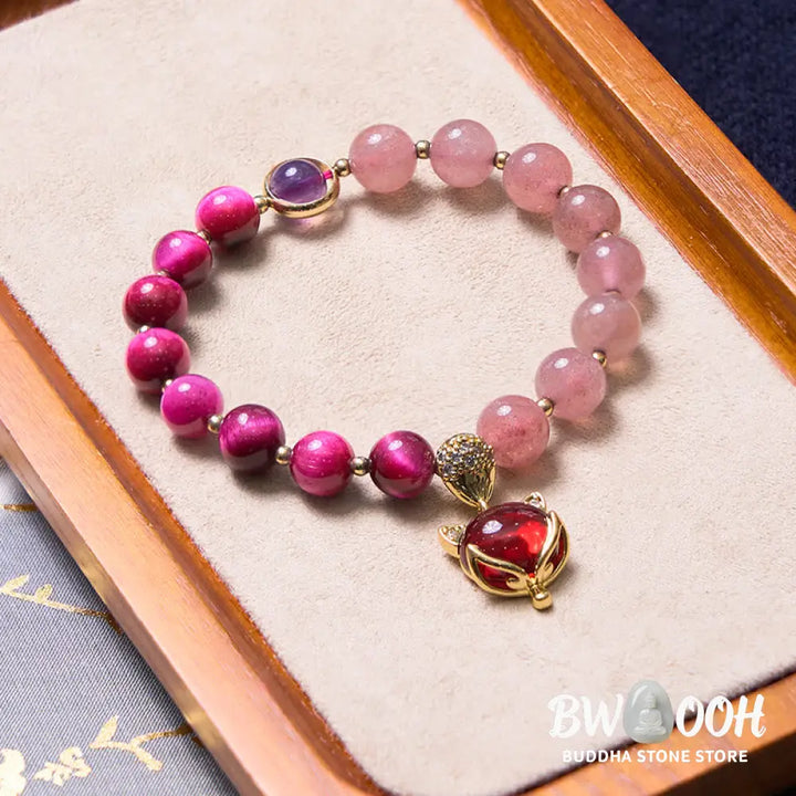 Buddha Stones Enhance Happiness and Joy Purple Bracelet Bangle Bundle - Bundle