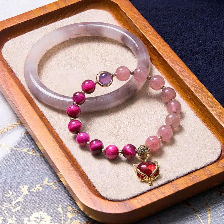 BWOOOH Enhance Happiness and Joy Purple Bracelet Bangle Bundle - Bracelet&amp;Bangle 56-58mm - Bundle