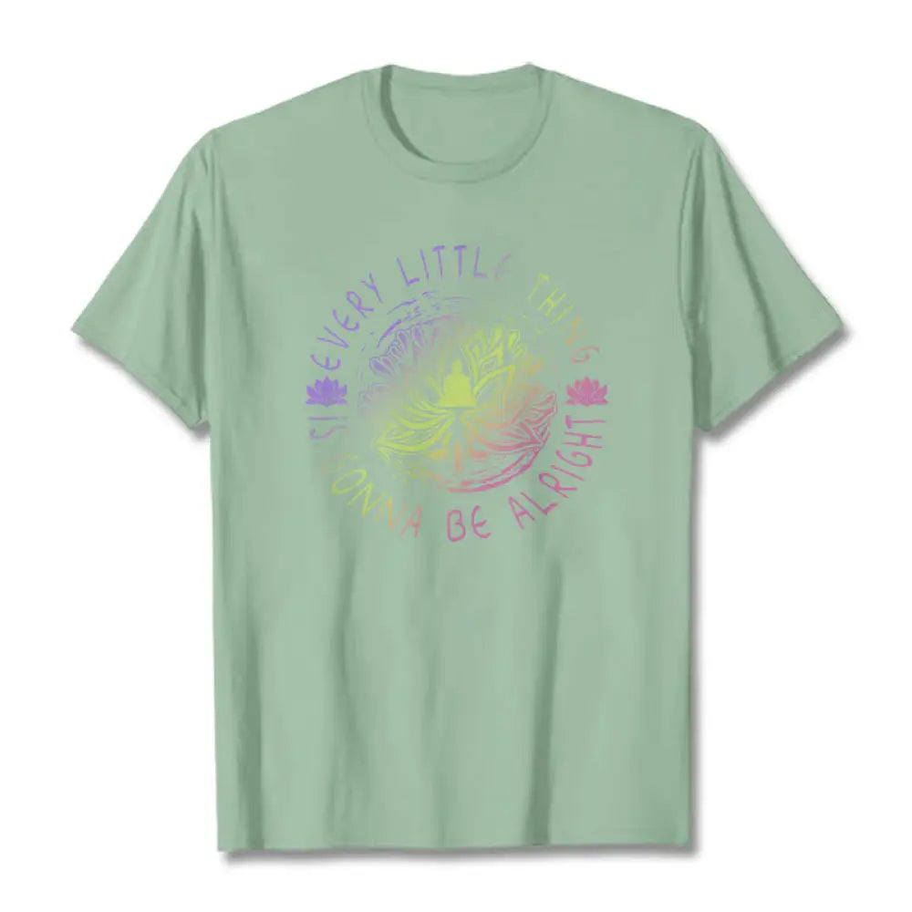 Buddha Stones Every Little Thing Is Gonna Be Alright Tee T-shirt - PaleGreen / S - T-Shirts