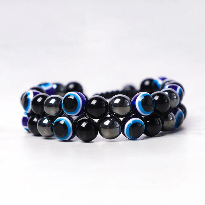 Buddha Stones Evil Eye Hematite Tiger Eye Protection Beaded Bracelet - BWOOOH - Hematite&amp;Evil Eye - Bracelet